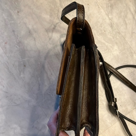 Patricia Nash New without tags  Crossbody bag  tooled Leather  bronze brown mint - Picture 16 of 17
